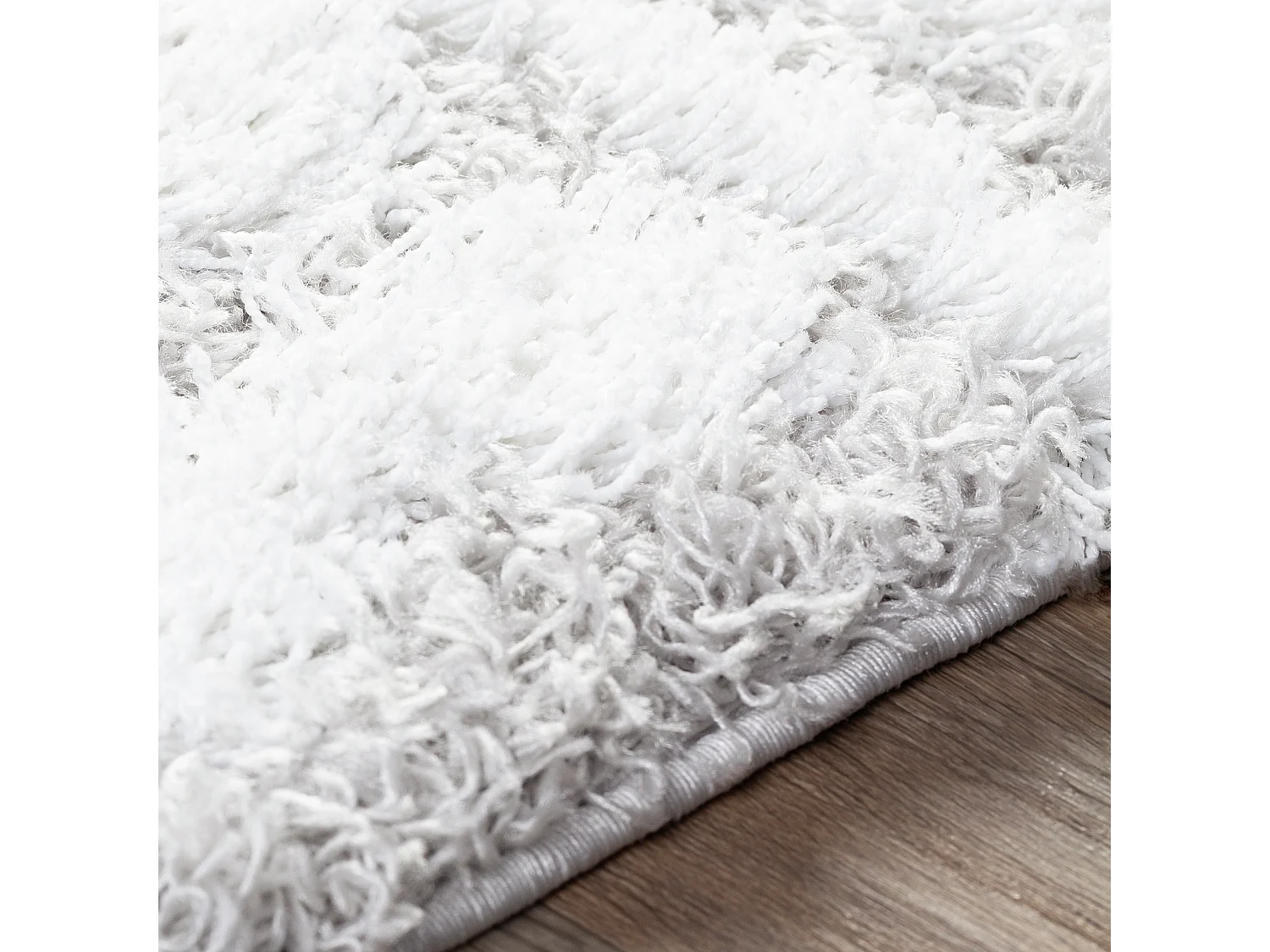 Tapis Shaggy Bohème - Blanc/Gris - 160x220cm - NOUR