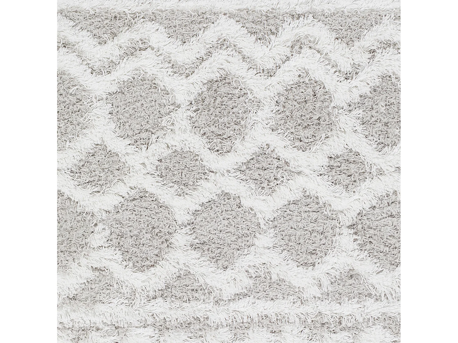 Tapis Shaggy Bohème - Blanc/Gris - 160x220cm - NOUR