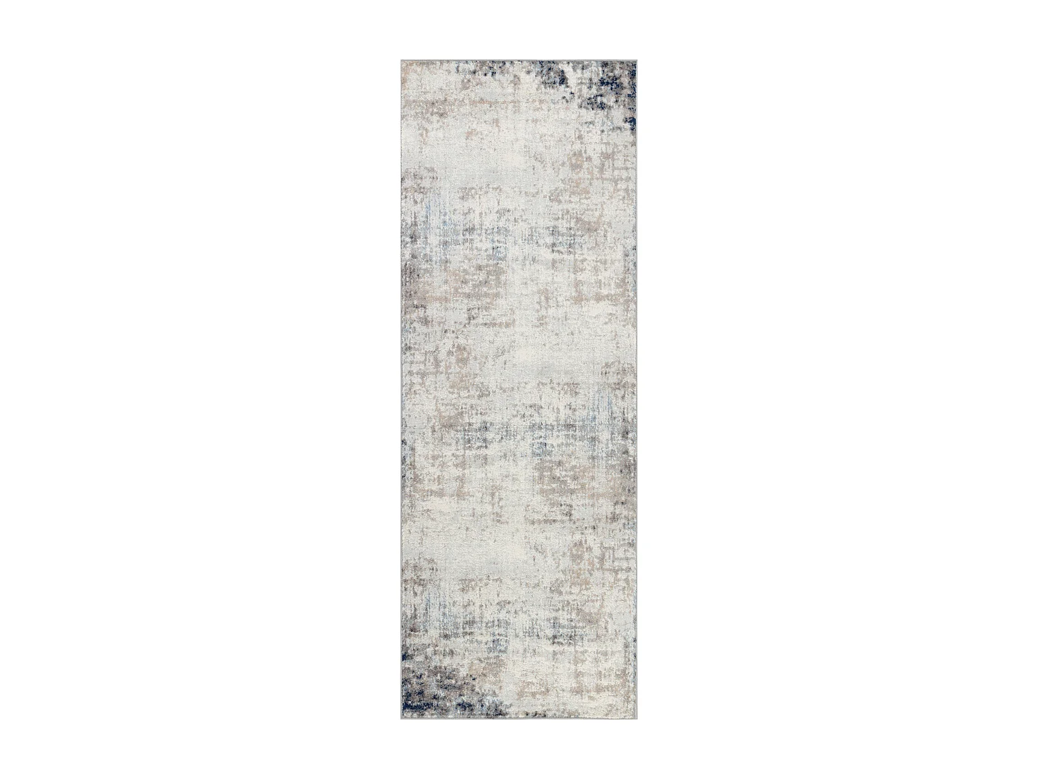 Tapis de Couloir Abstrait Moderne - Ivoire/Gris/Bleu - 80x220cm - ALIX