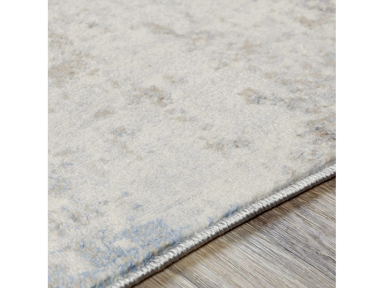 Tapis de Couloir Abstrait Moderne - Ivoire/Gris/Bleu - 80x220cm - ALIX