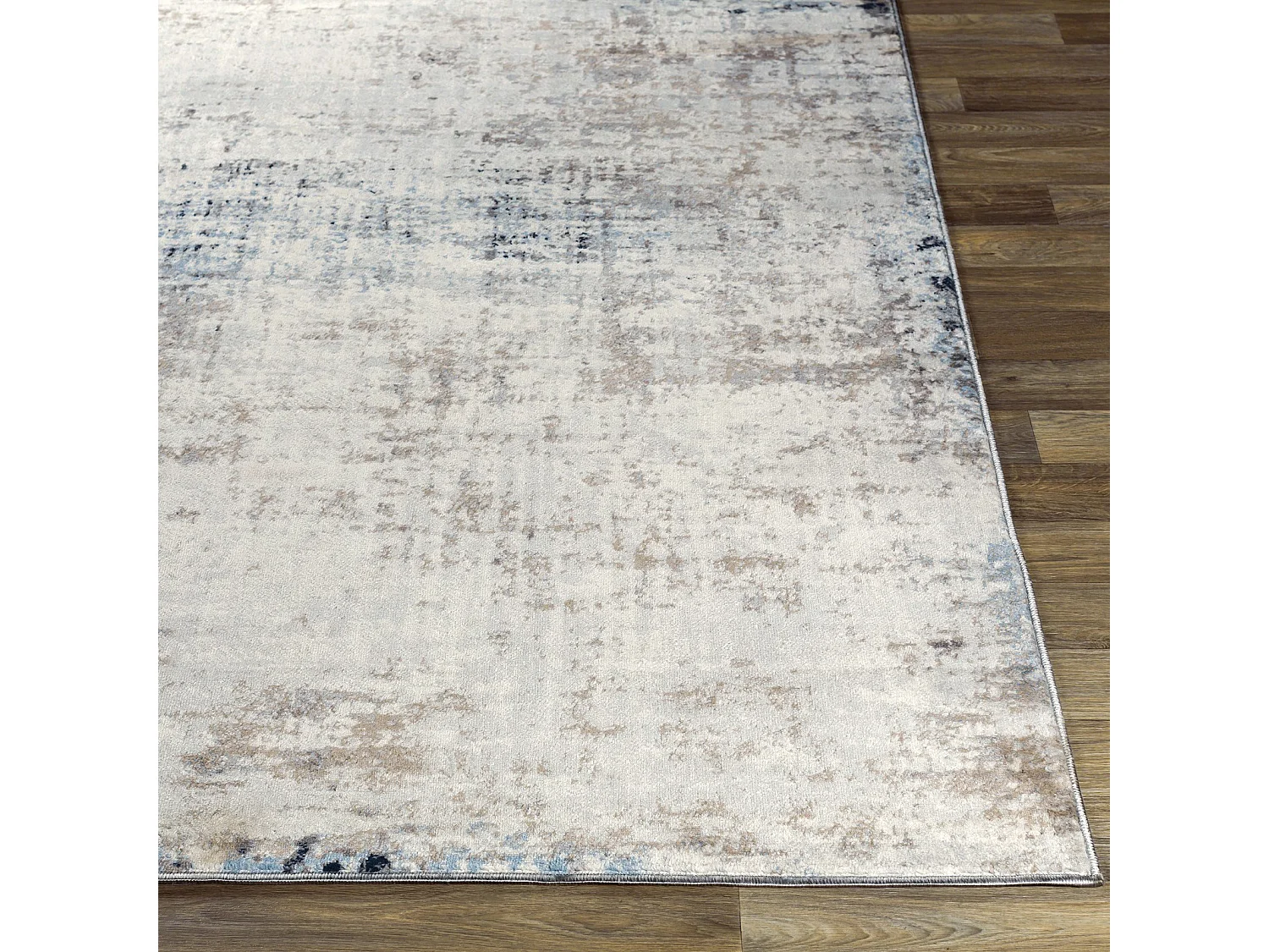 Tapis de Couloir Abstrait Moderne - Ivoire/Gris/Bleu - 80x220cm - ALIX