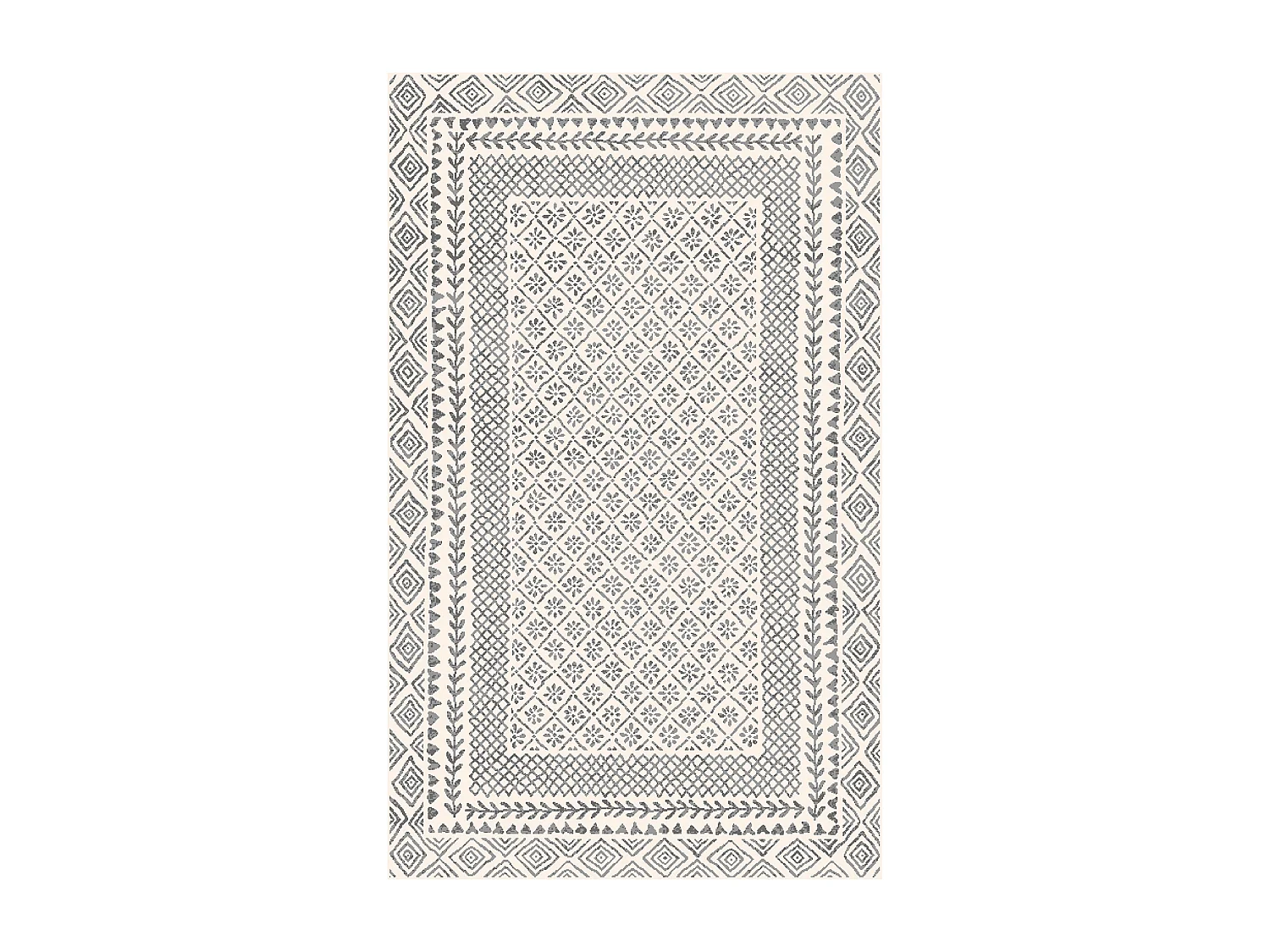 Tapis Scandinave Bohème - Gris/Beige - 160x220cm - AMBRE