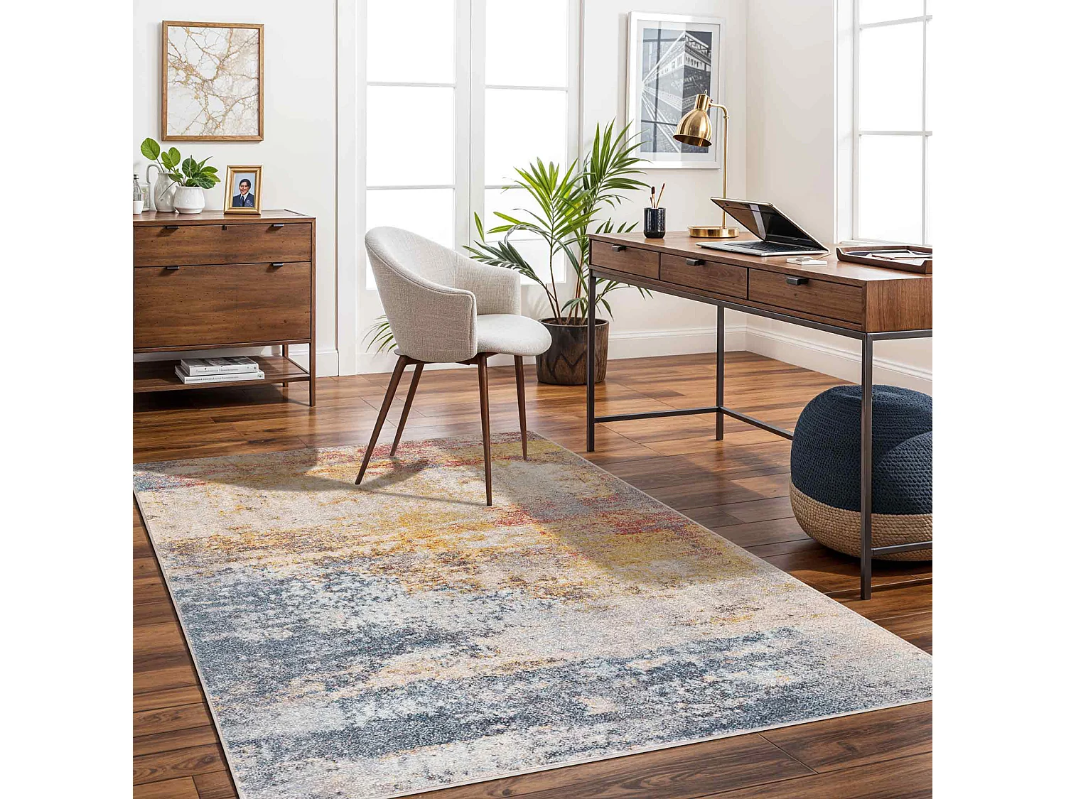 Tapis Abstrait Moderne - Multicolore/Orange - 160x213cm - VALERIE