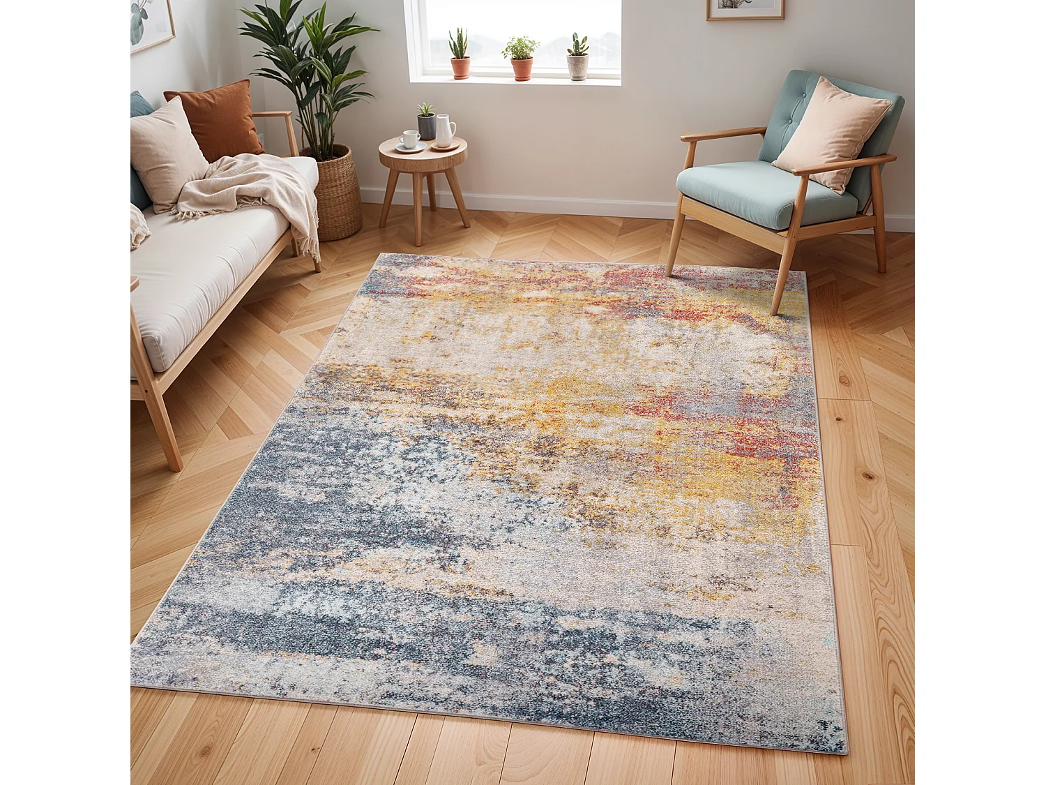 Tapis Abstrait Moderne - Multicolore/Orange - 160x213cm - VALERIE