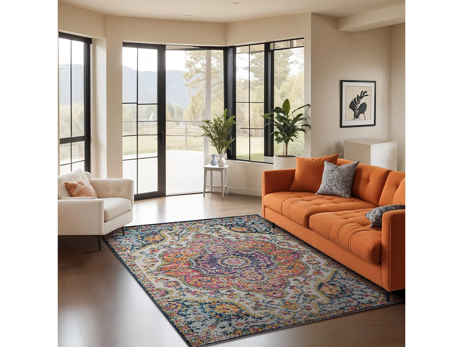 Vintage Oosters Tapijt - Meerkleurig/Roze - 200x275cm - JULIA