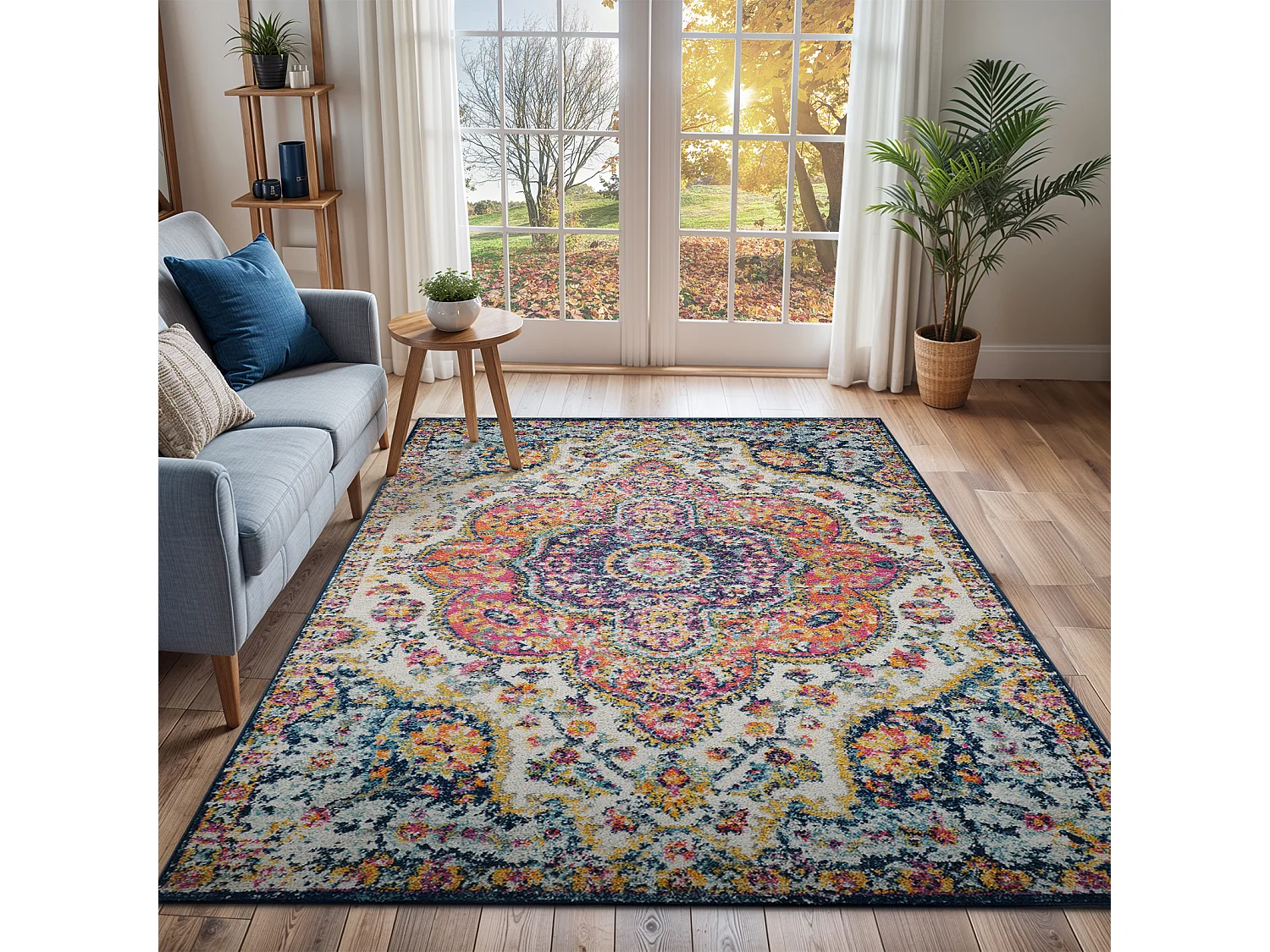 Vintage Oosters Tapijt - Meerkleurig/Roze - 200x275cm - JULIA