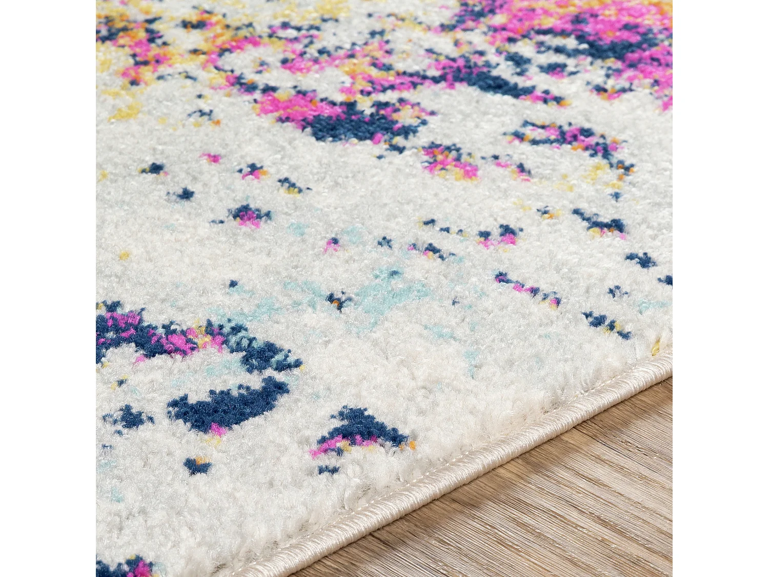 Modern Abstract Tapijt SARAH - Blauw/Geel/Roze - 160x220cm - SARAH