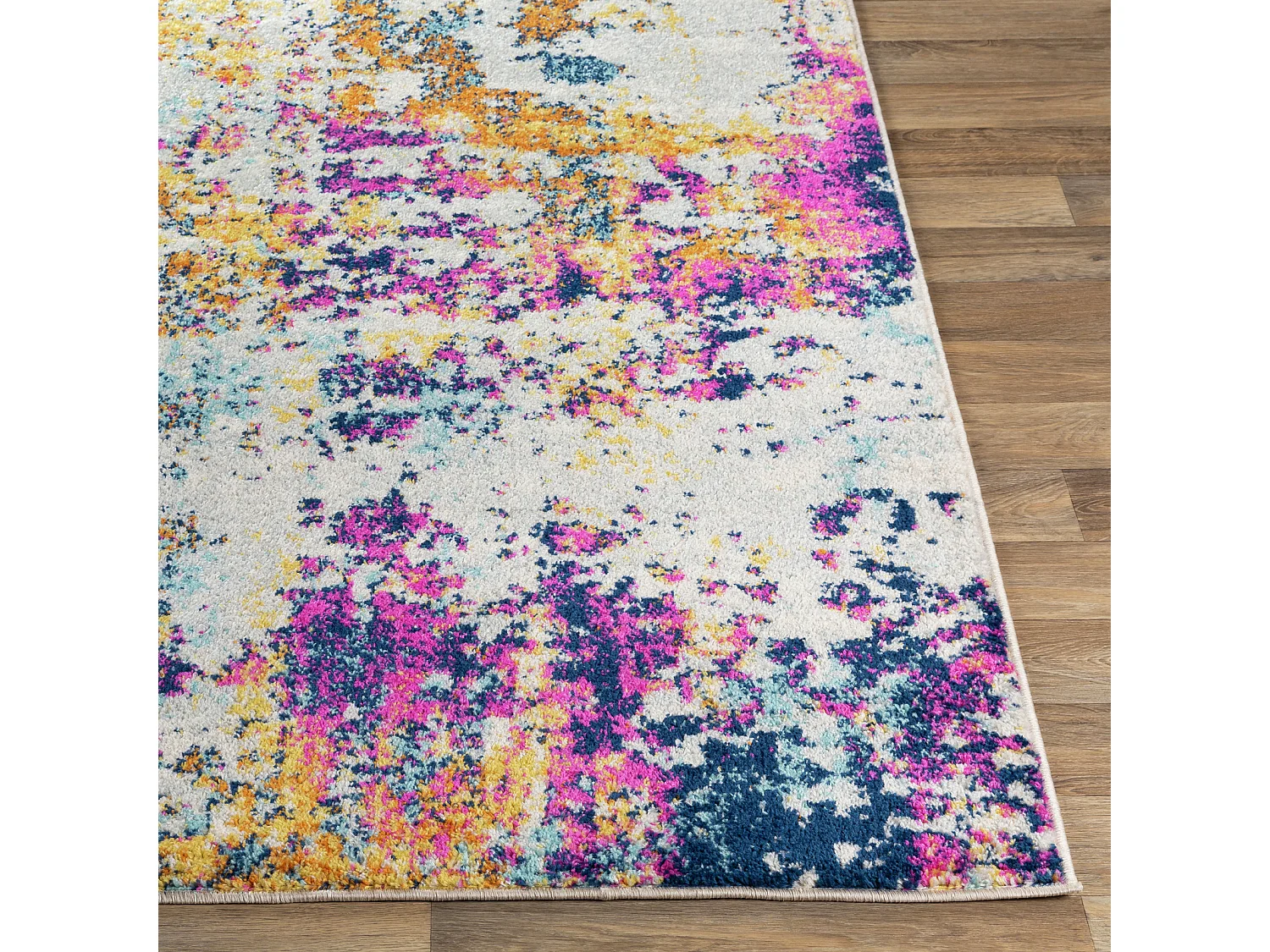 Modern Abstract Tapijt SARAH - Blauw/Geel/Roze - 160x220cm - SARAH