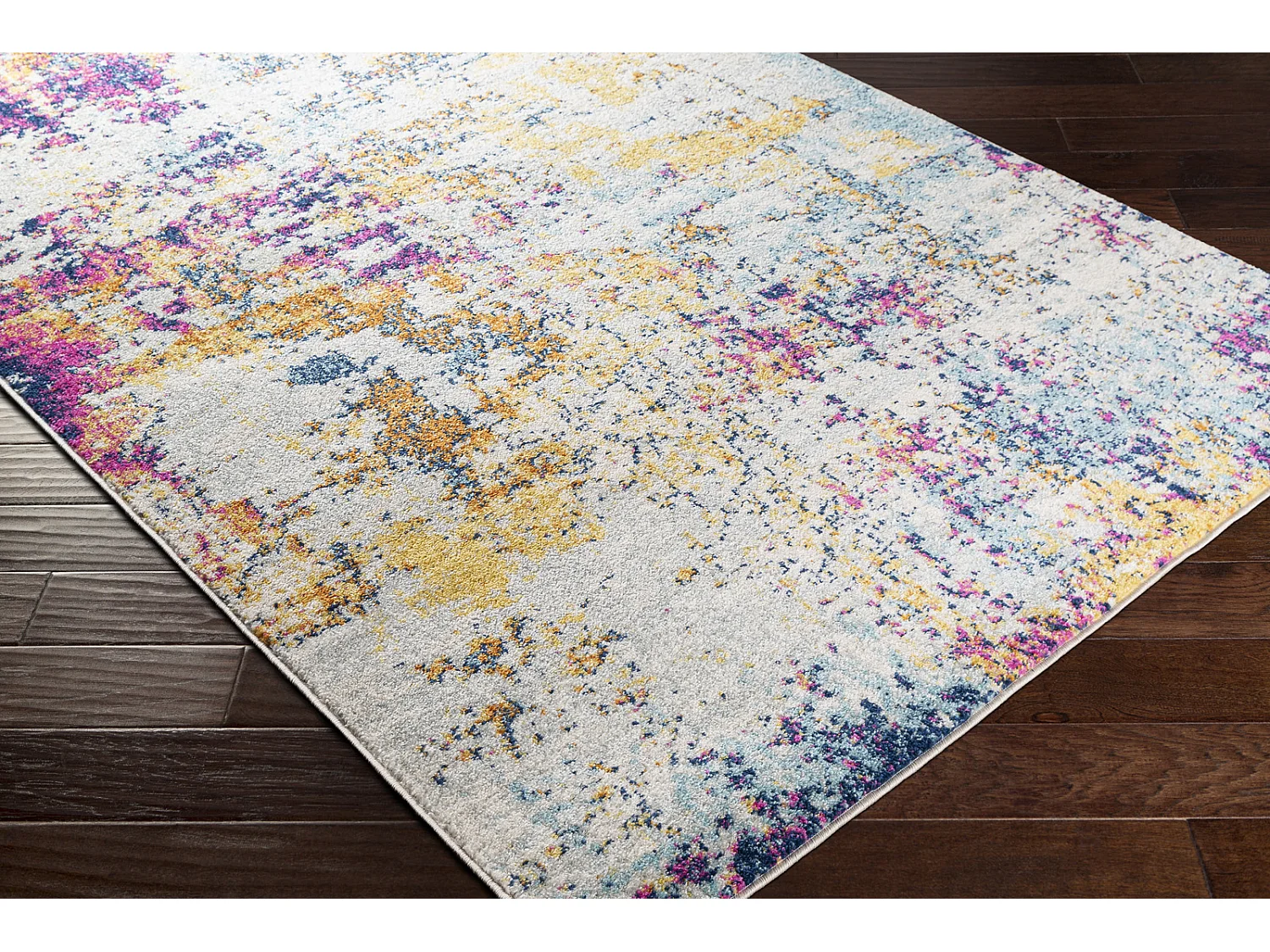 Modern Abstract Tapijt SARAH - Blauw/Geel/Roze - 160x220cm - SARAH