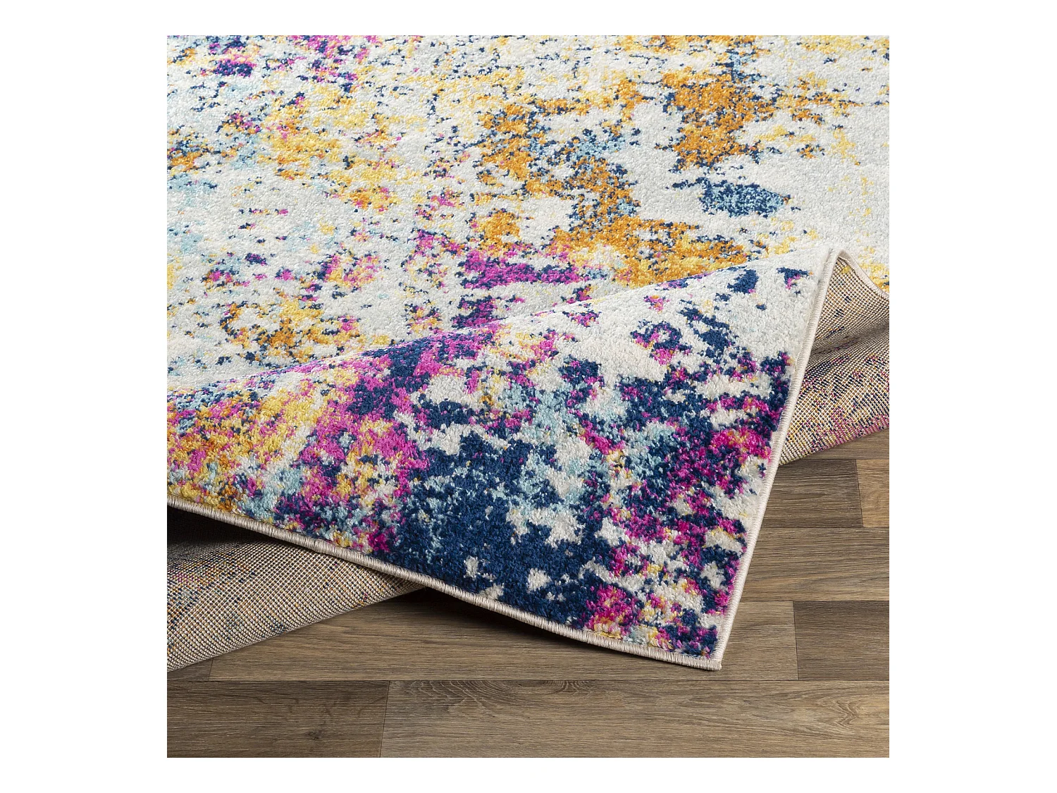 Modern Abstract Tapijt SARAH - Blauw/Geel/Roze - 160x220cm - SARAH