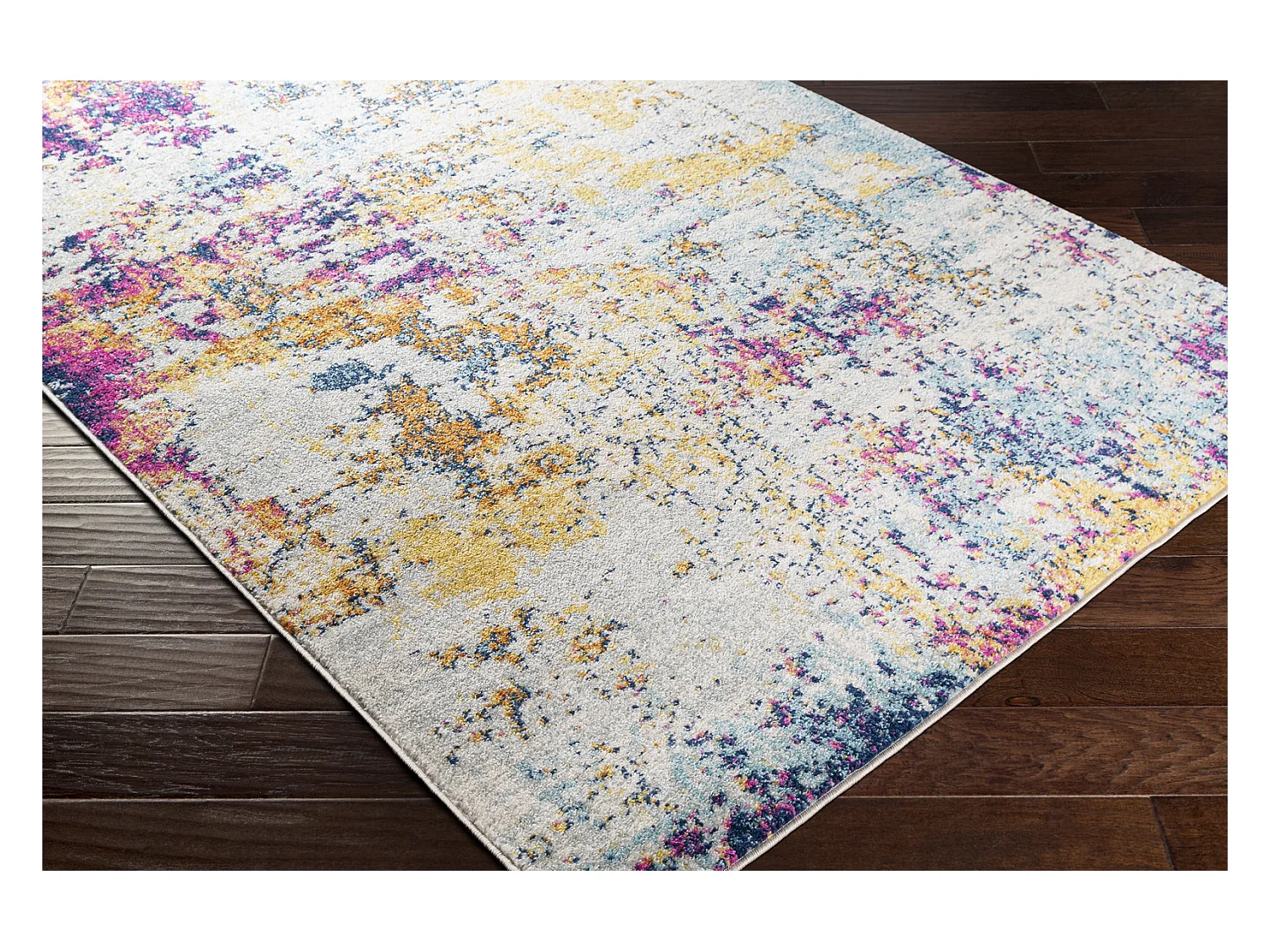 Modern Abstract Tapijt SARAH - Blauw/Geel/Roze - 160x220cm - SARAH