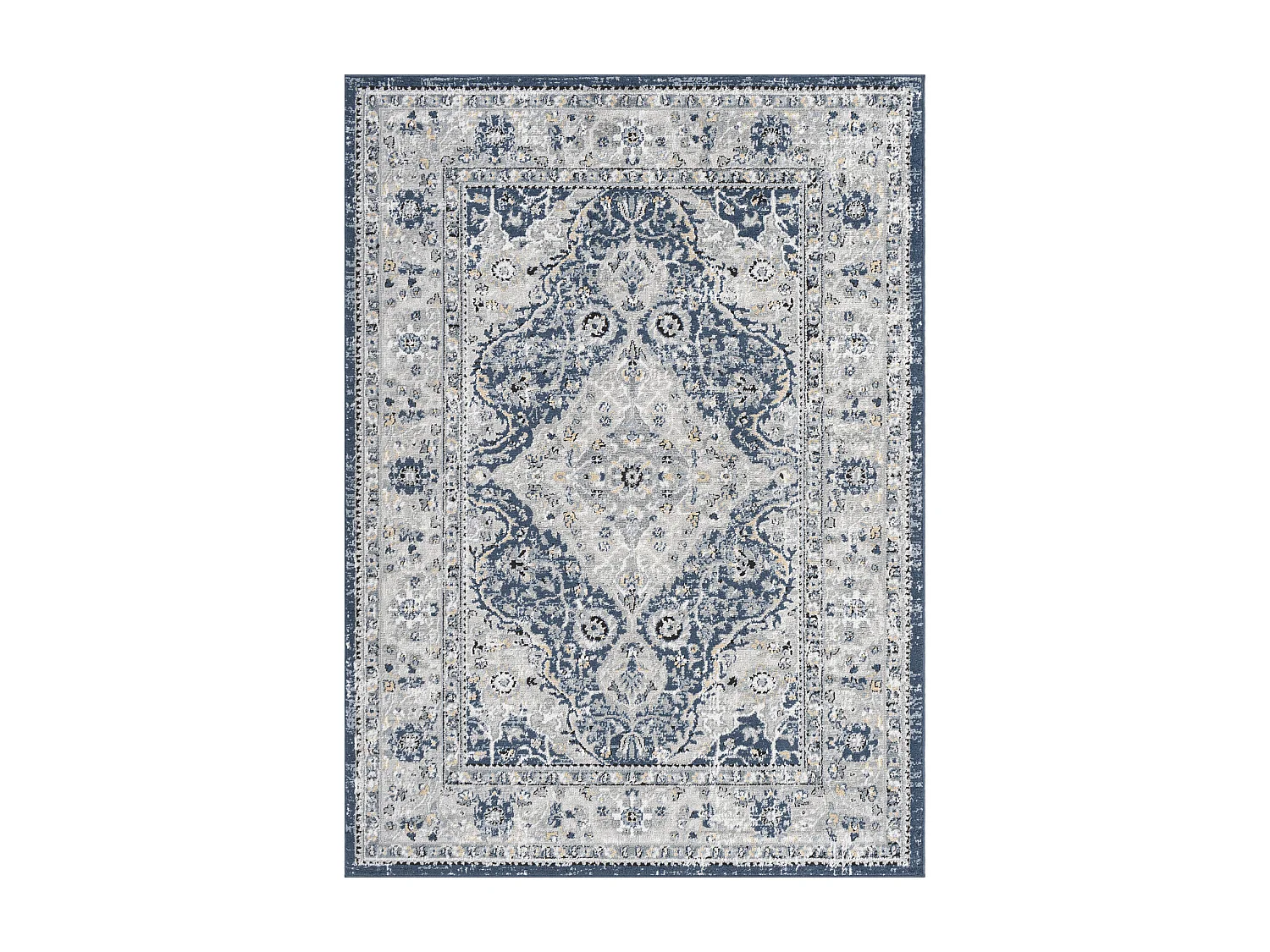 Tapis Vintage Oriental - Bleu/Gris/Jaune - 200x275cm - PETRA