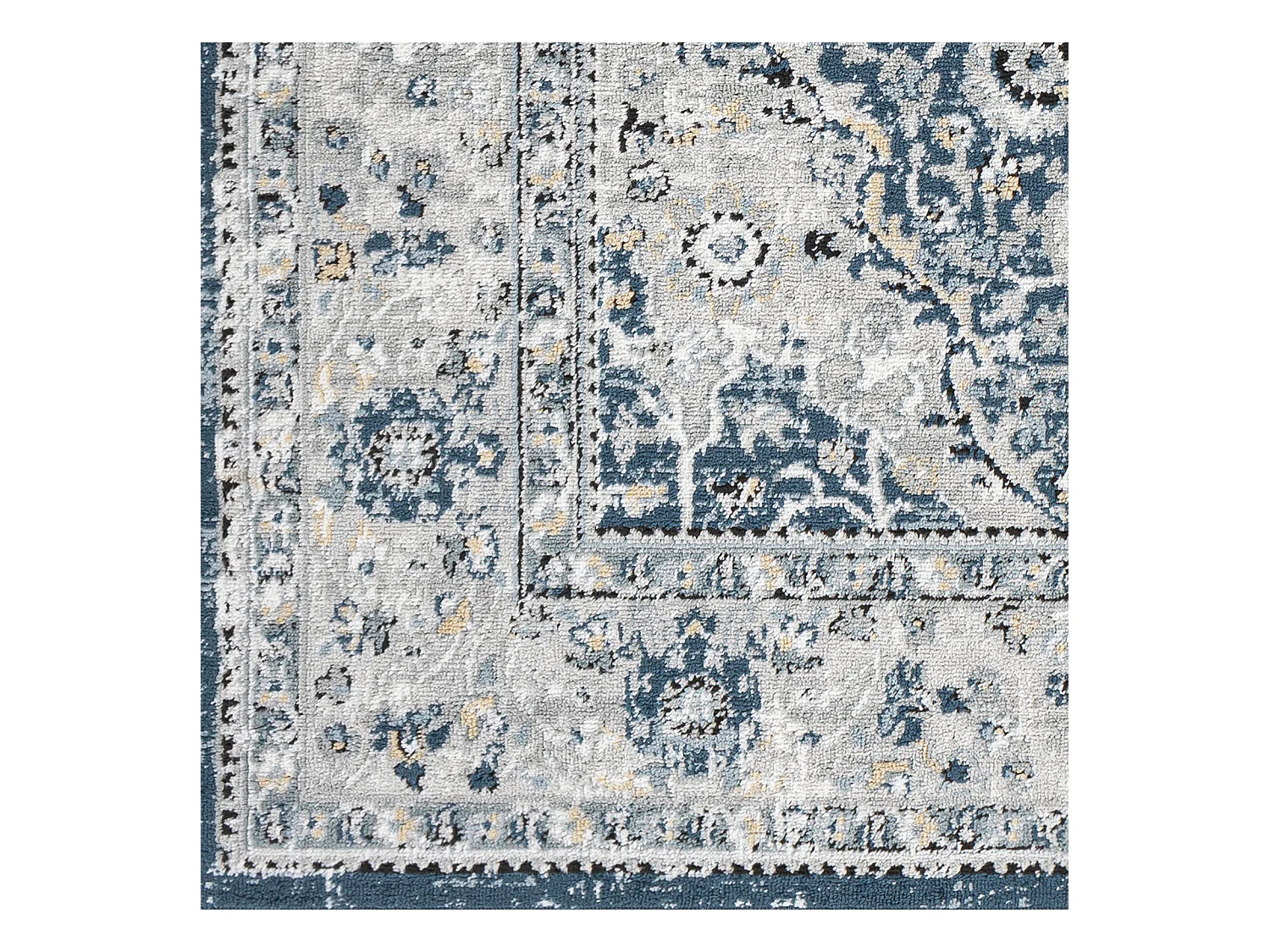 Tapis Vintage Oriental - Bleu/Gris/Jaune - 200x275cm - PETRA
