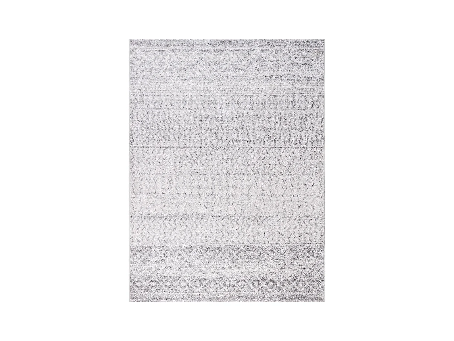 Tapis Scandinave Bohème - Gris/Blanc - 120x170cm - MILA