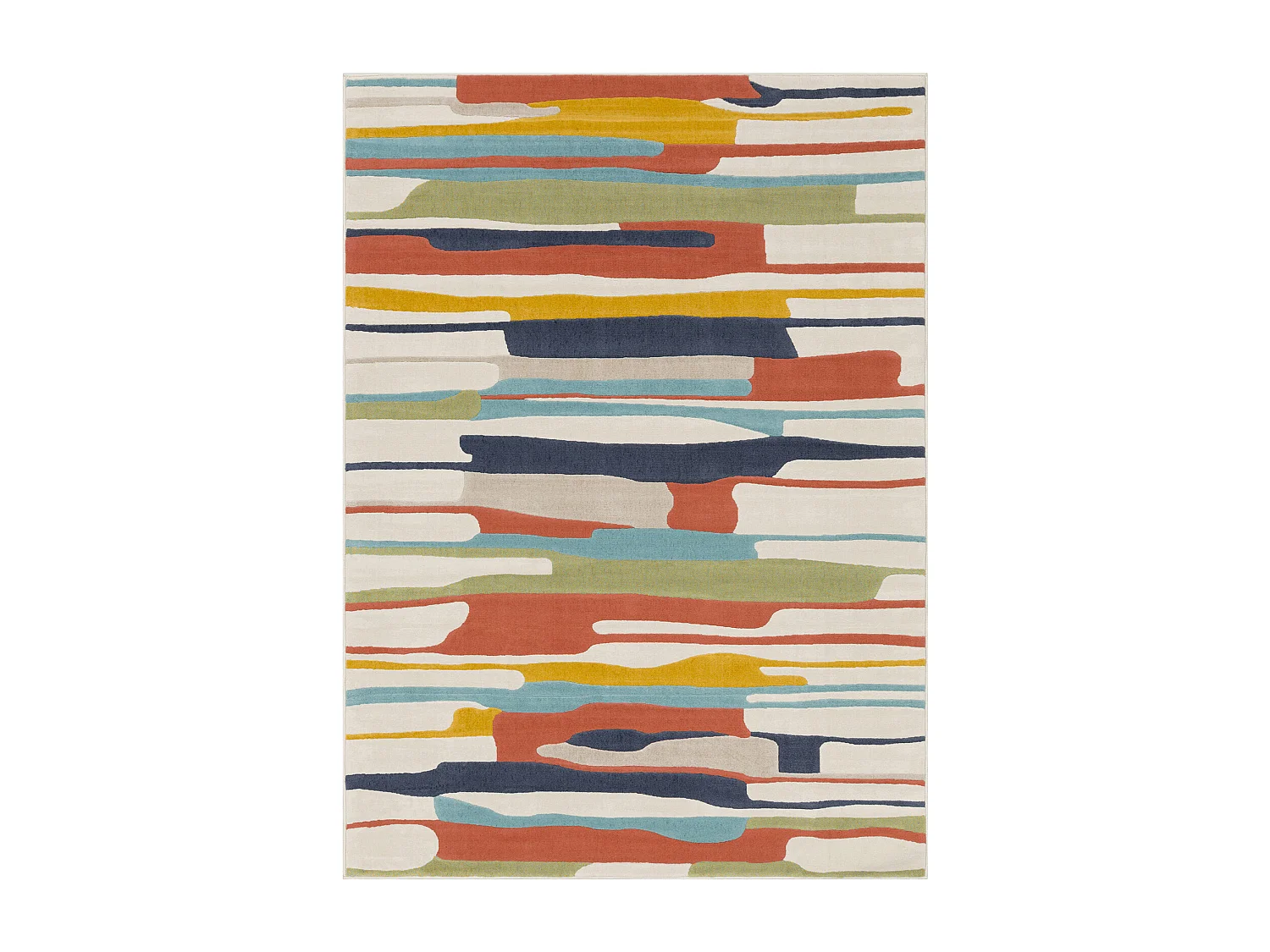 Alfombra Escandinava Moderna - Multicolor/Naranja - 160x220cm - ANAIS