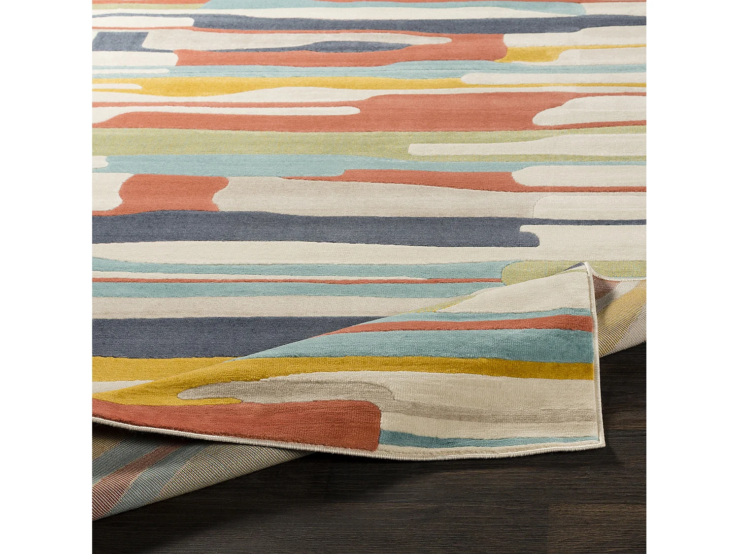 Alfombra Escandinava Moderna - Multicolor/Naranja - 160x220cm - ANAIS