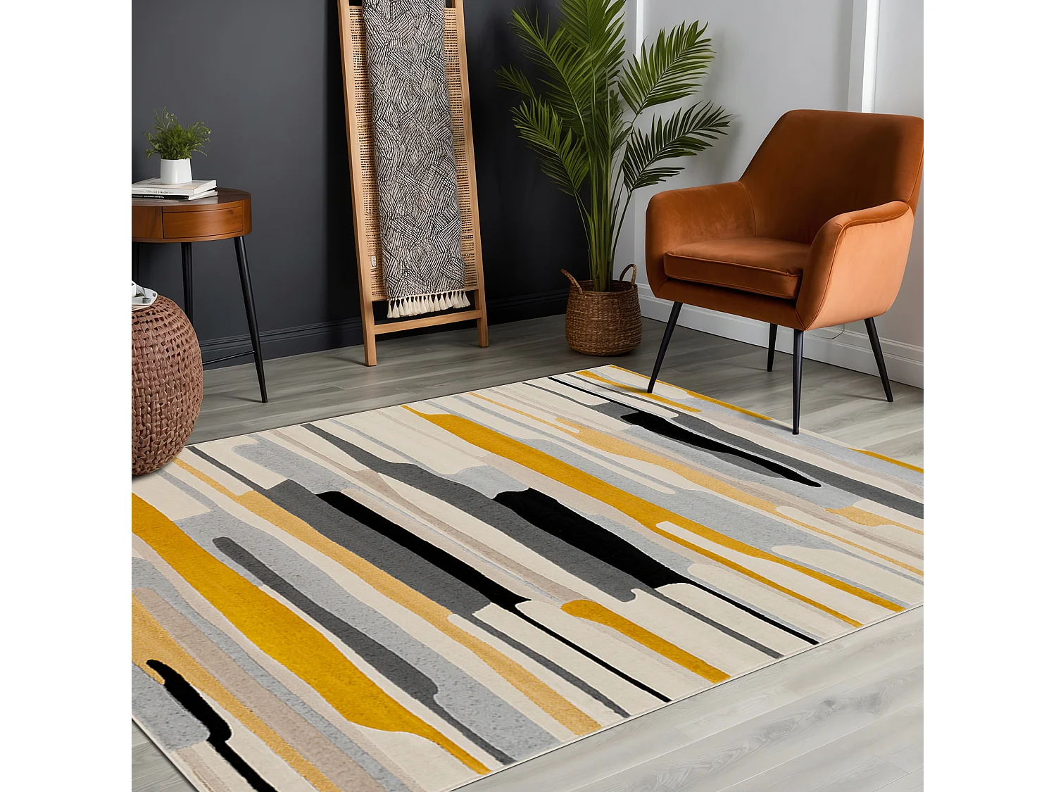 Alfombra Escandinava Moderna - Multicolor/Gris - 200x275cm - ANAIS