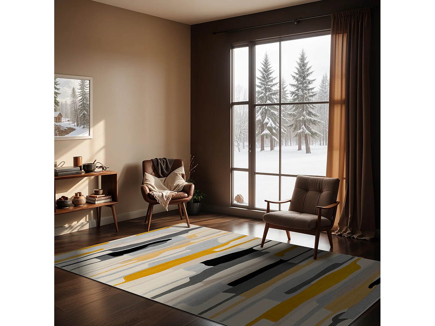 Alfombra Escandinava Moderna - Multicolor/Gris - 200x275cm - ANAIS