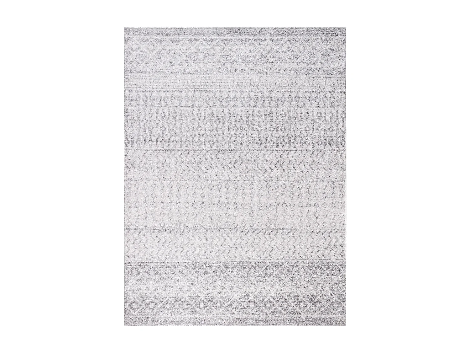 Tapis Scandinave Bohème - Gris/Blanc - 200x275cm - MILA