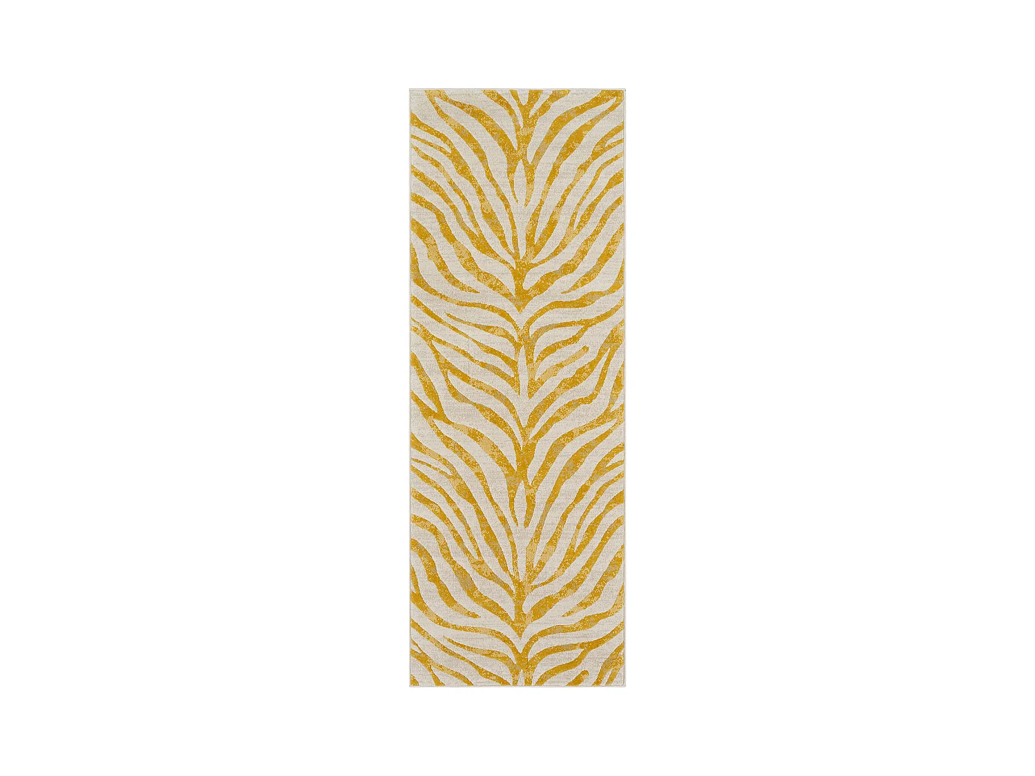 Tapis de Couloir Zébré Bohème - Jaune/Beige - 80x220cm - CYBELE
