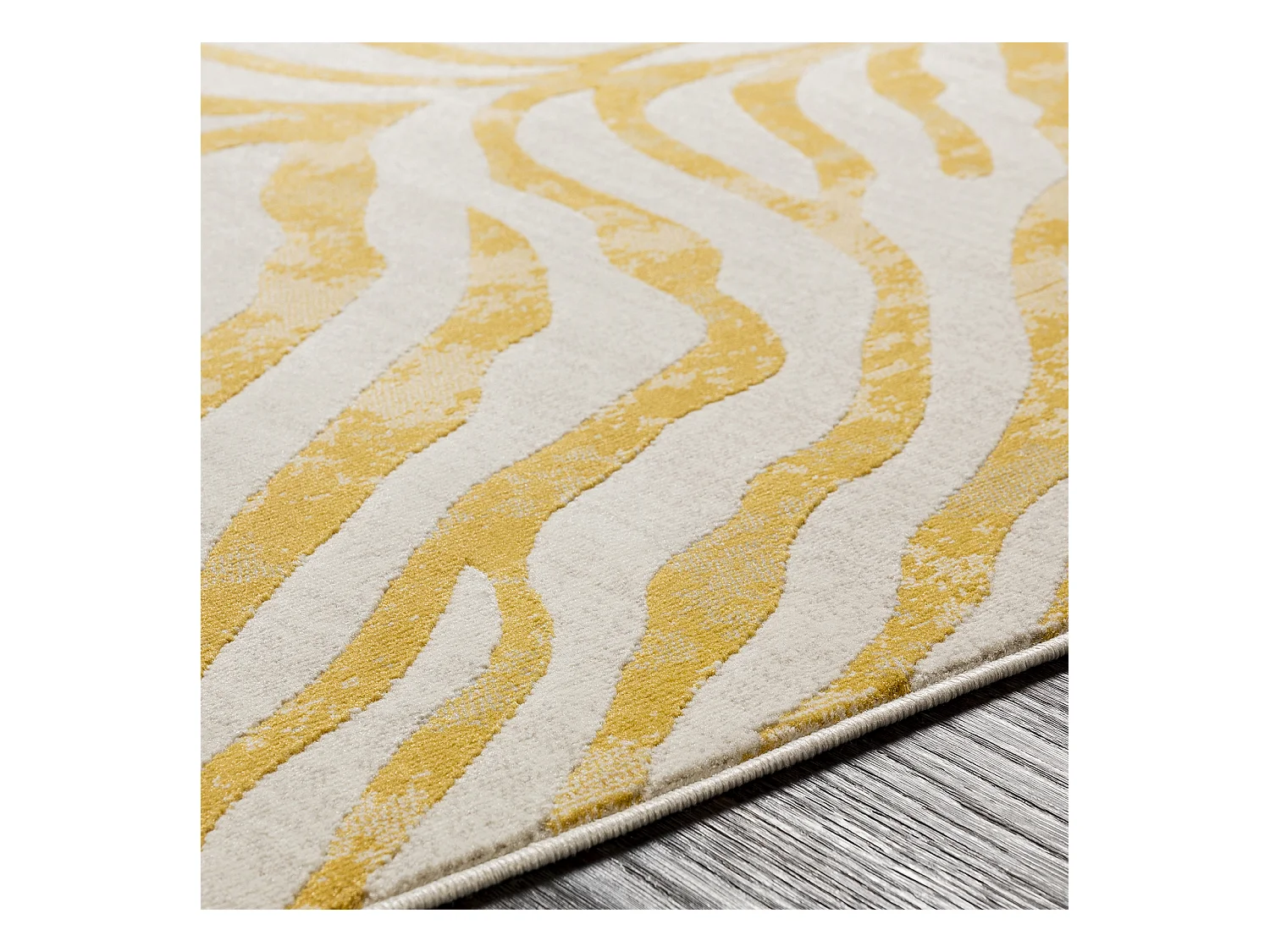 Tapis de Couloir Zébré Bohème - Jaune/Beige - 80x220cm - CYBELE