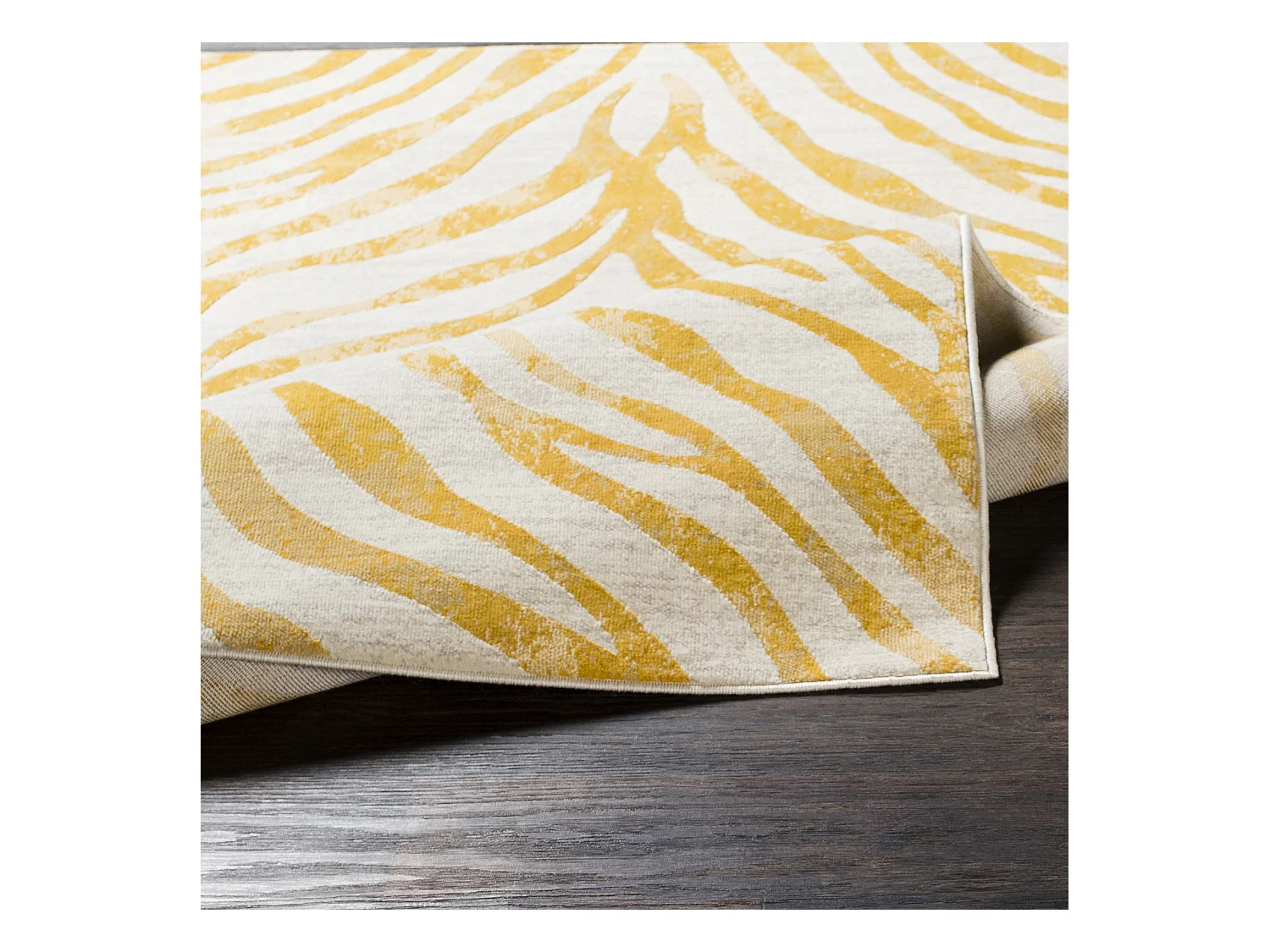 Tapis de Couloir Zébré Bohème - Jaune/Beige - 80x220cm - CYBELE