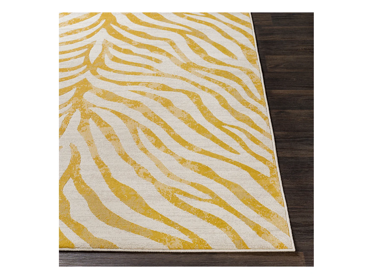 Tapis de Couloir Zébré Bohème - Jaune/Beige - 80x220cm - CYBELE