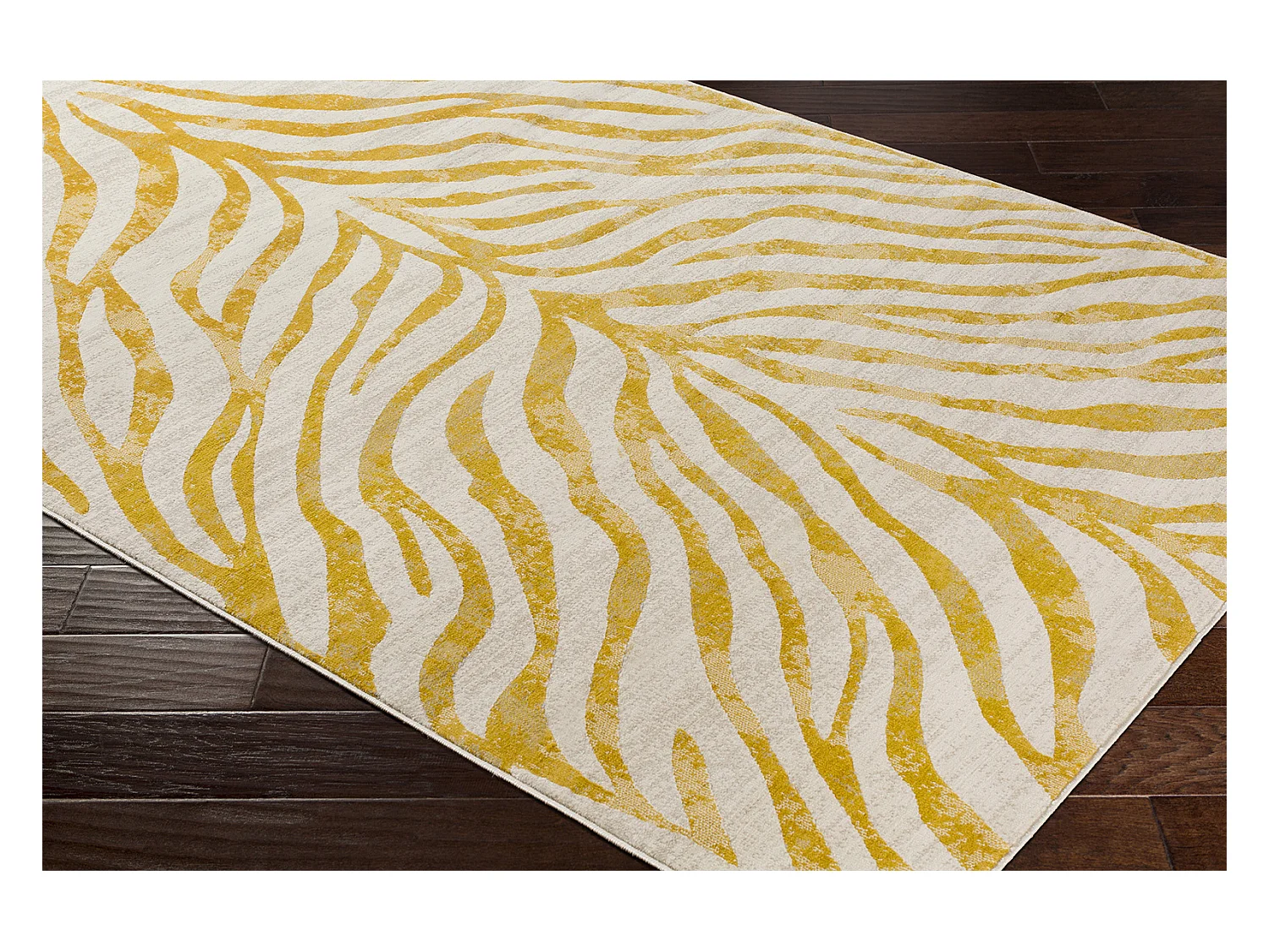 Tapis de Couloir Zébré Bohème - Jaune/Beige - 80x220cm - CYBELE