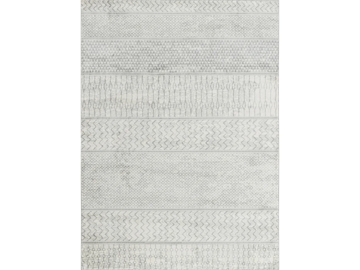 Tapis Scandinave Bohème - Gris/Ivoire - 160x220cm - ADELE