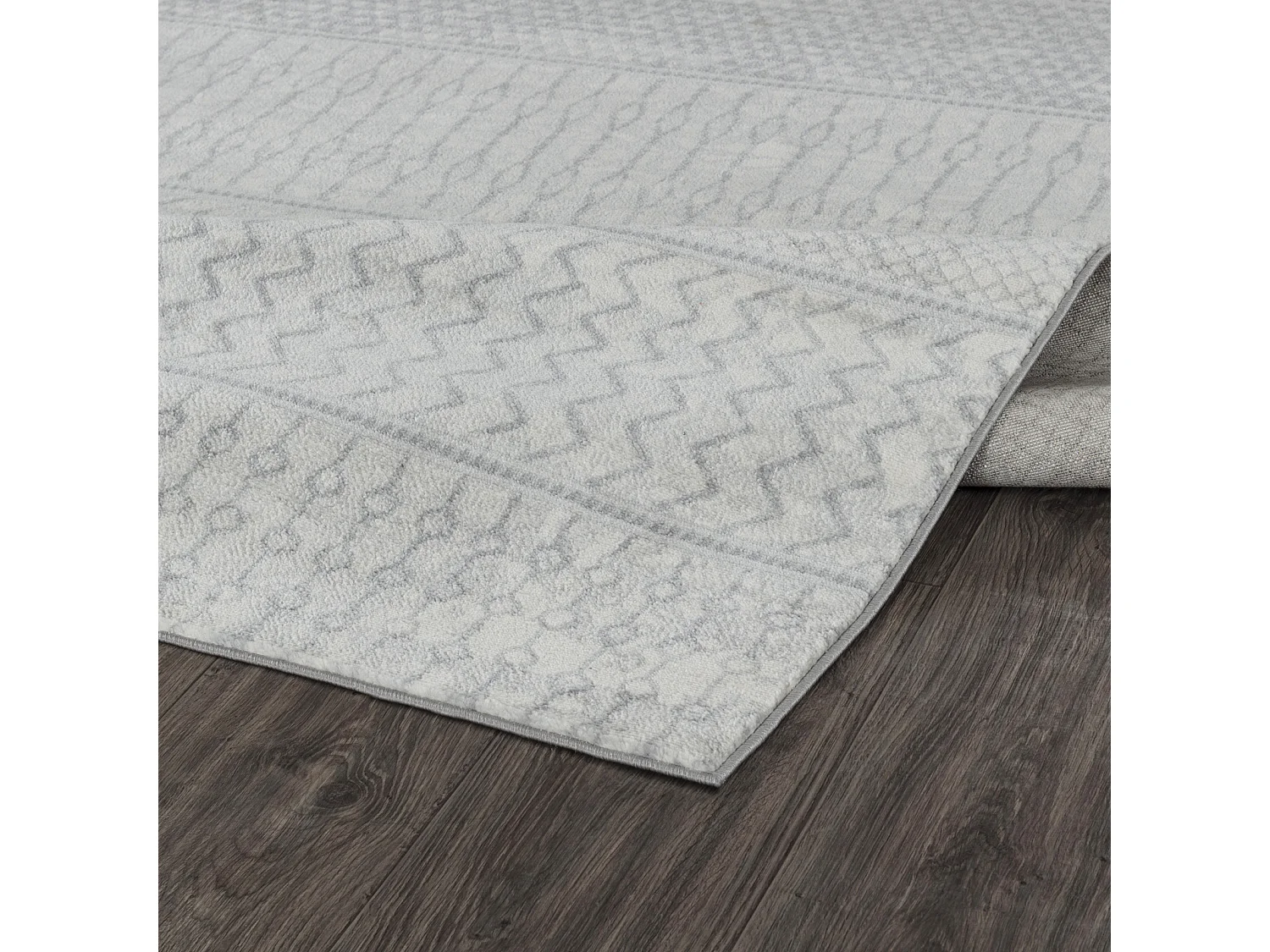 Tapis Scandinave Bohème - Gris/Ivoire - 160x220cm - ADELE
