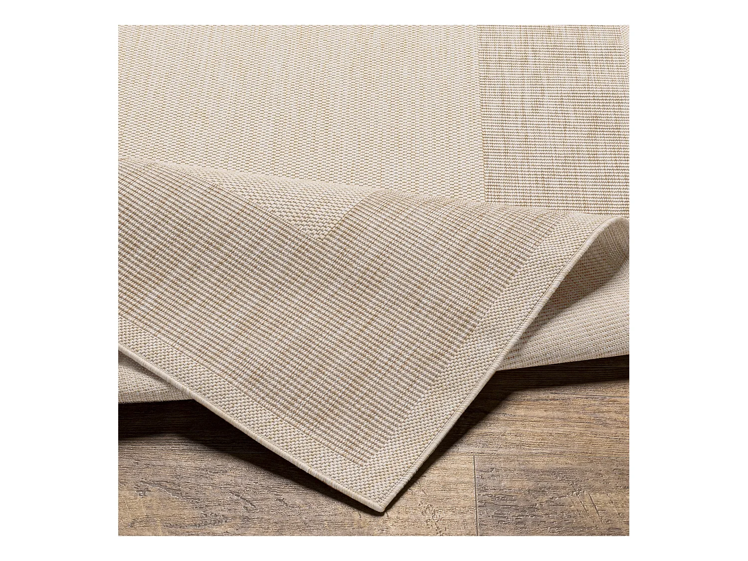 Tapis d'Extérieur/Intérieur Aspect Jute - Beige/Ivoire - 160x213cm - LAYLA