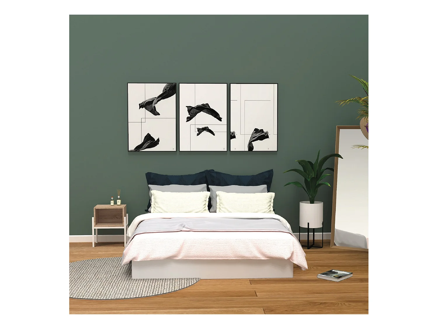 Lit coffre 160x200cm sans matelas,majesty