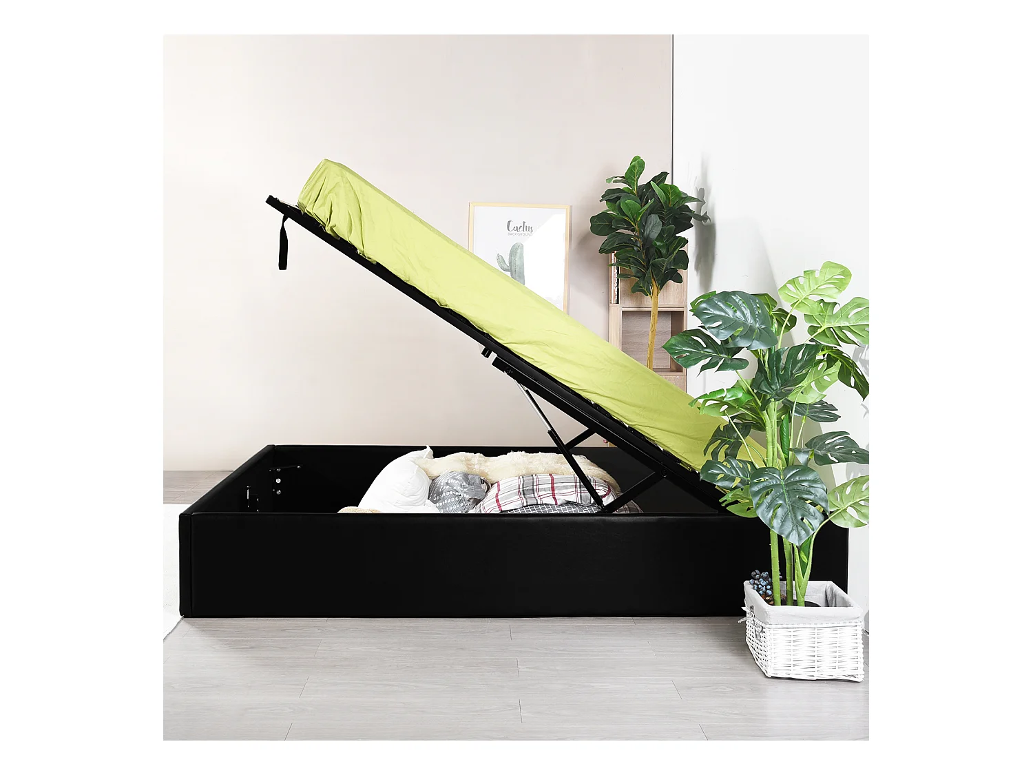 Lit coffre 140x190cm sans matelas,majesty