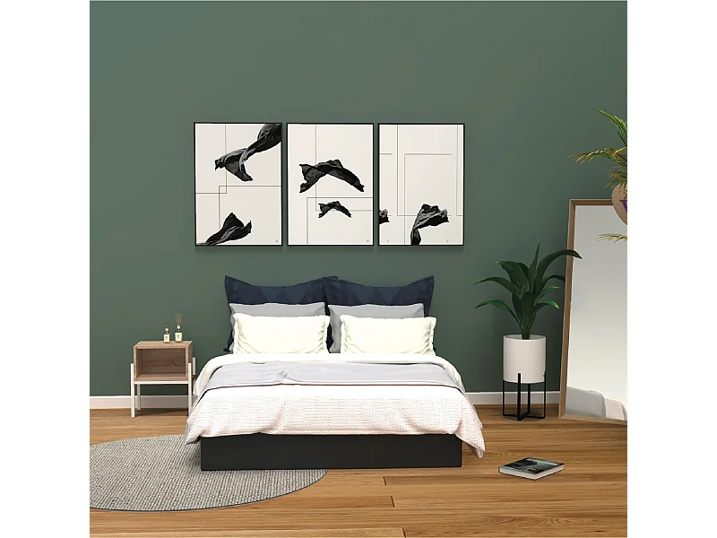 Lit coffre 140x190cm sans matelas,majesty