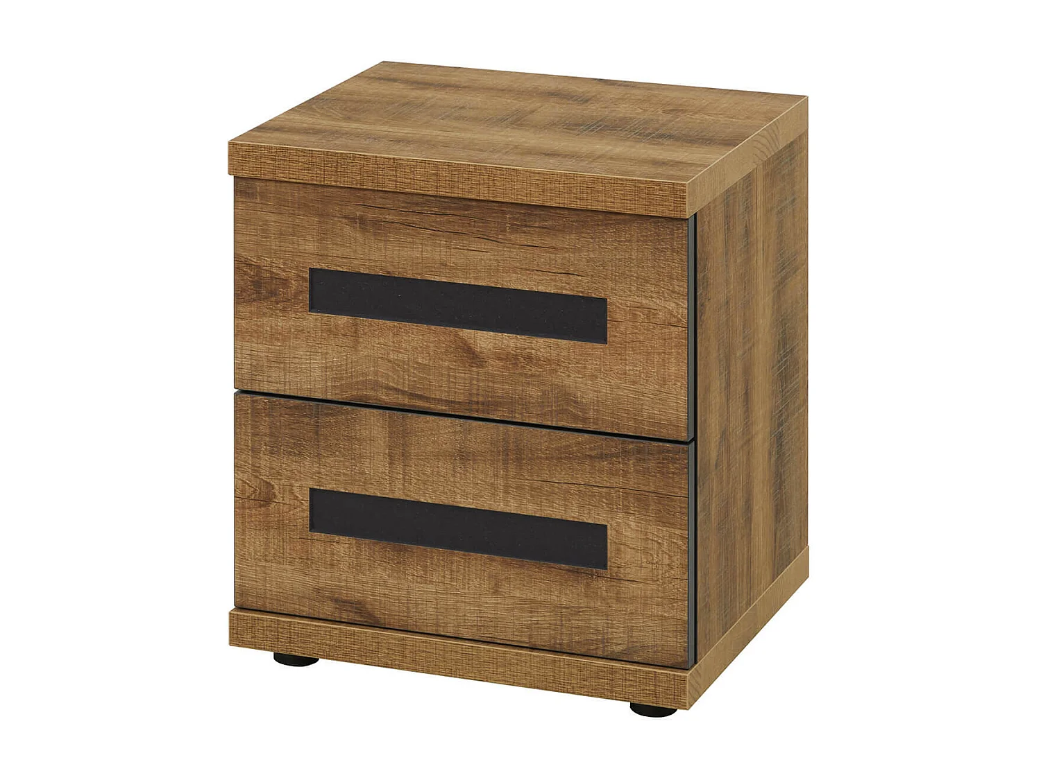 CANDAS - Ensemble Lit 160x200cm + Chevets Effet Bois