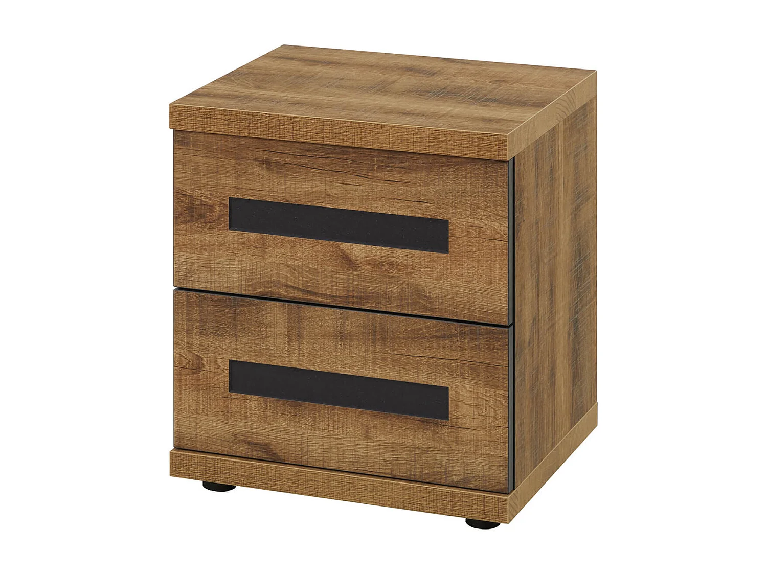 CANDAS - Ensemble Lit 140x200cm + Chevets Effet Bois