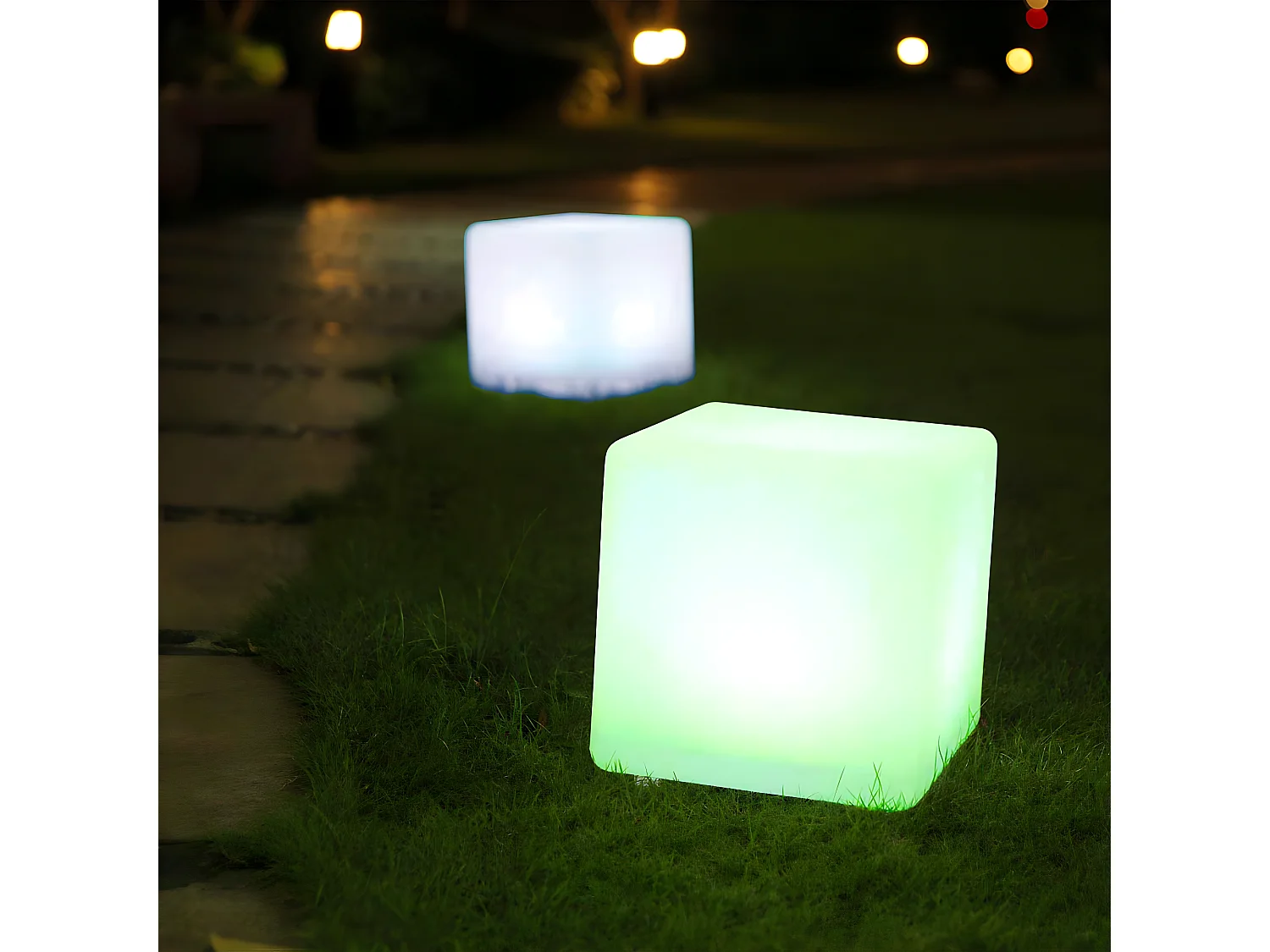 Cube lumineux sans fil LED multicolore CARRY Multicolore Polyéthylène H30CM