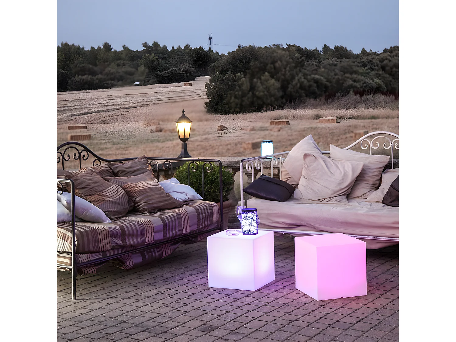 Cube lumineux sans fil LED multicolore CARRY Multicolore Polyéthylène H40CM