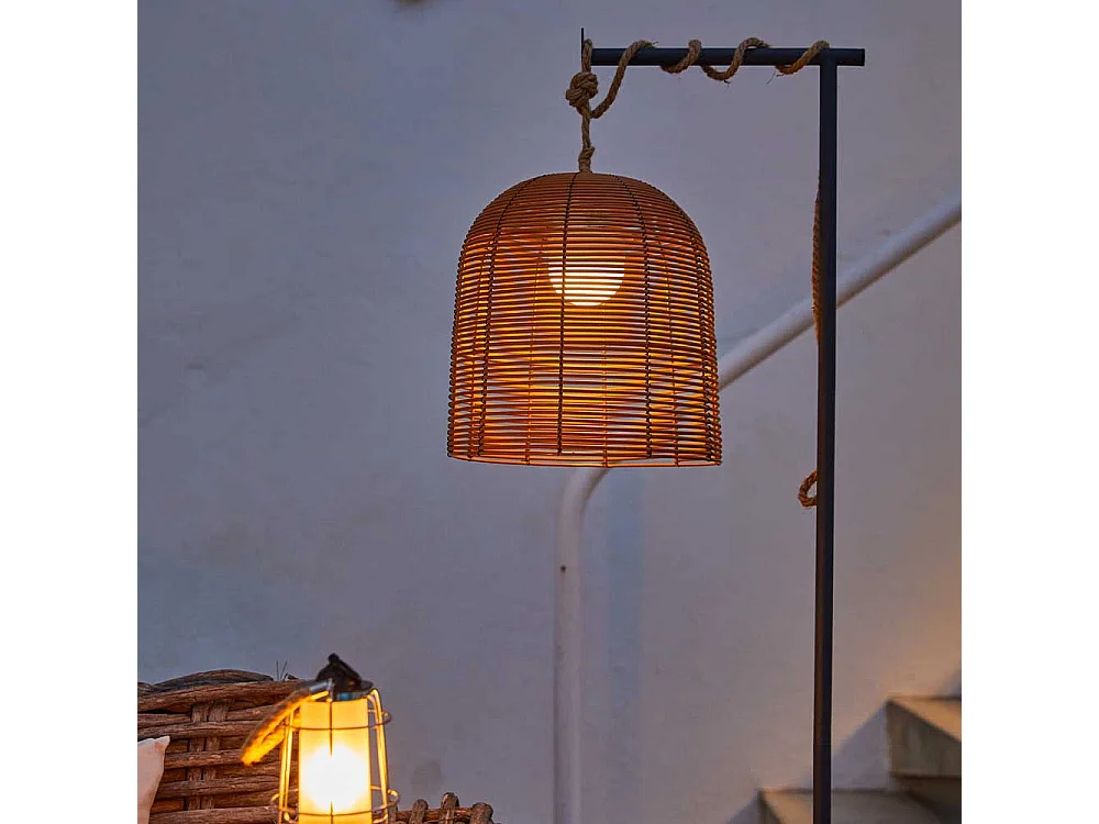 Suspension extérieur sans fil HANG BOHEME Bois Poly rotin D30CM