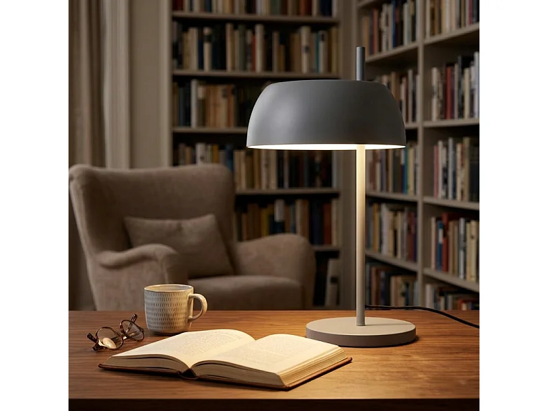 Lampe de bureau design métal gris 54 cm - POLY 5621