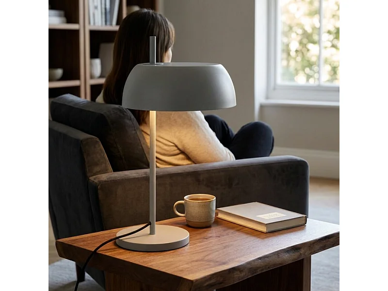 Lampe de bureau design métal gris 54 cm - POLY 5621