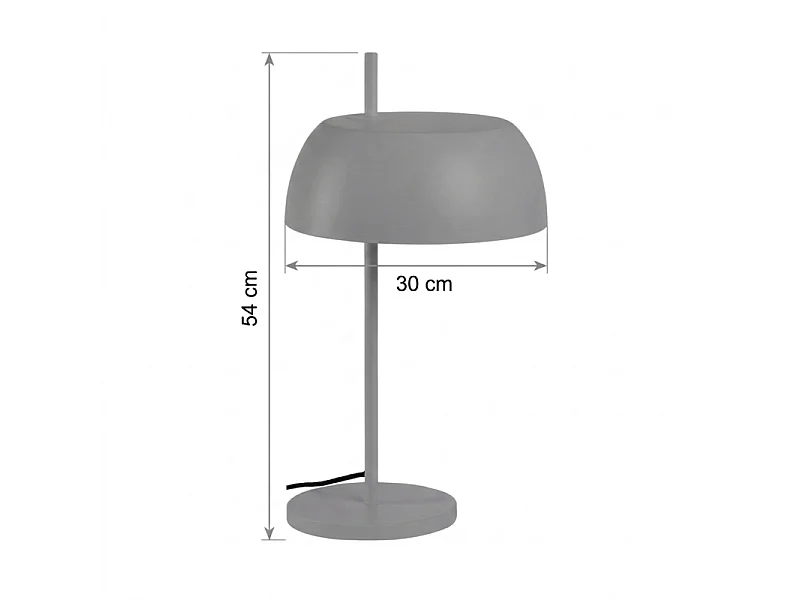 Lampe de bureau design métal gris 54 cm - POLY 5621