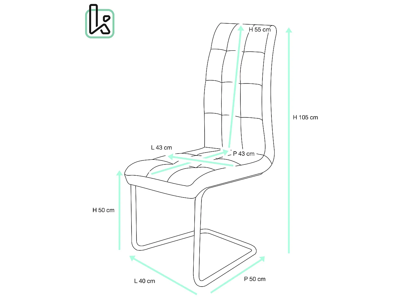 Lot 2 chaises salle a manger haut dossier simili cuir matelassé rembourré pieds chromé MAXI (blanc)