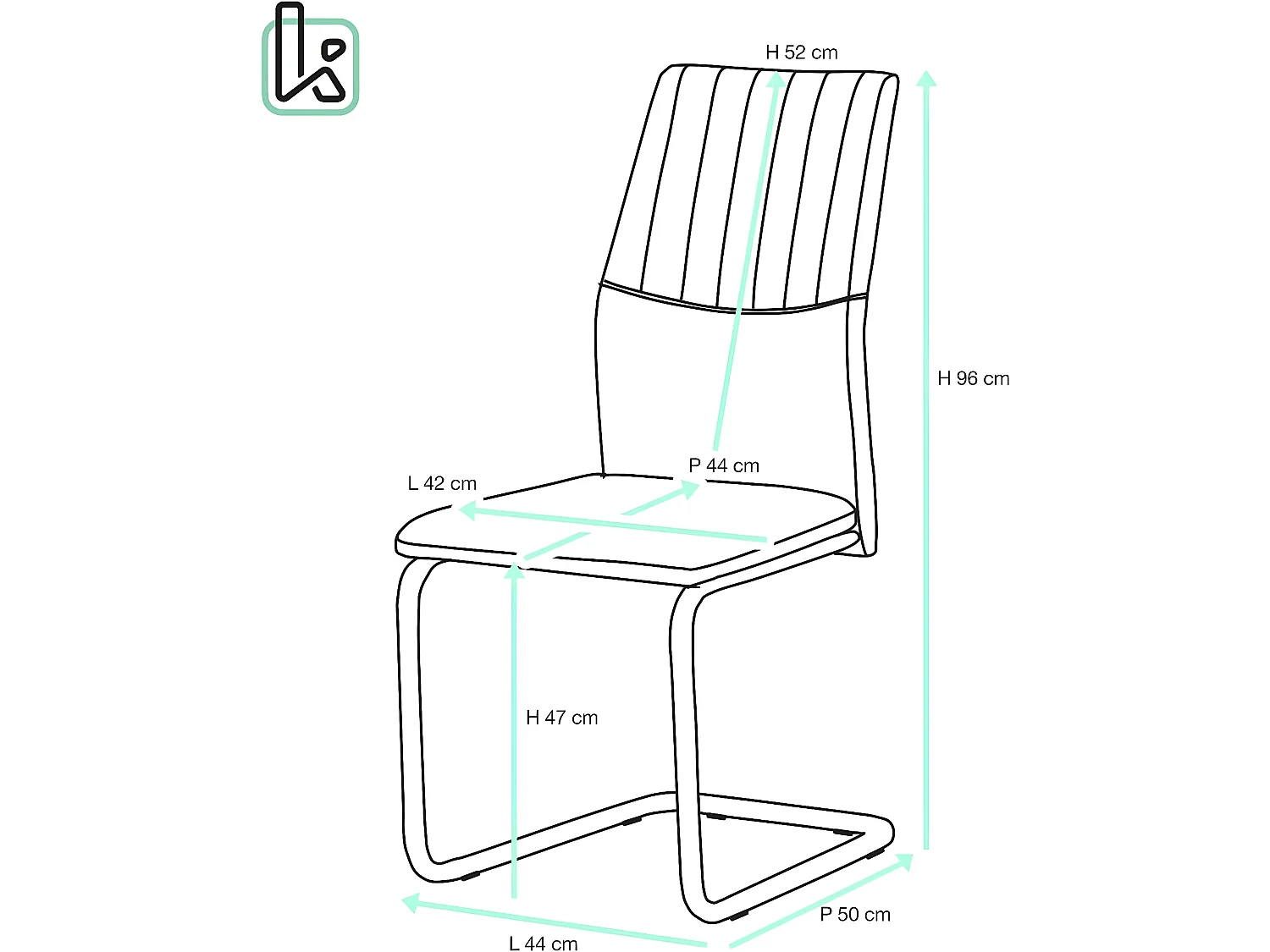 Lote de 2 sillas de comedor contemporáneas de cuero sintético y cromo DINA (negro)