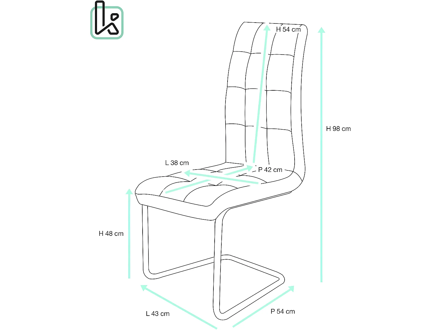 Lot 2 chaises salle a manger haut dossier simili cuir matelassé rembourré pieds chromé MAXI ( noir )