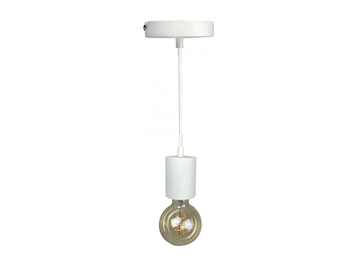 Suspension lumineuse ajustable en béton blanc - CALO 5225