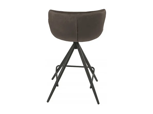 Chaise de bar en tissu velours marron et pieds métal - LOTUS