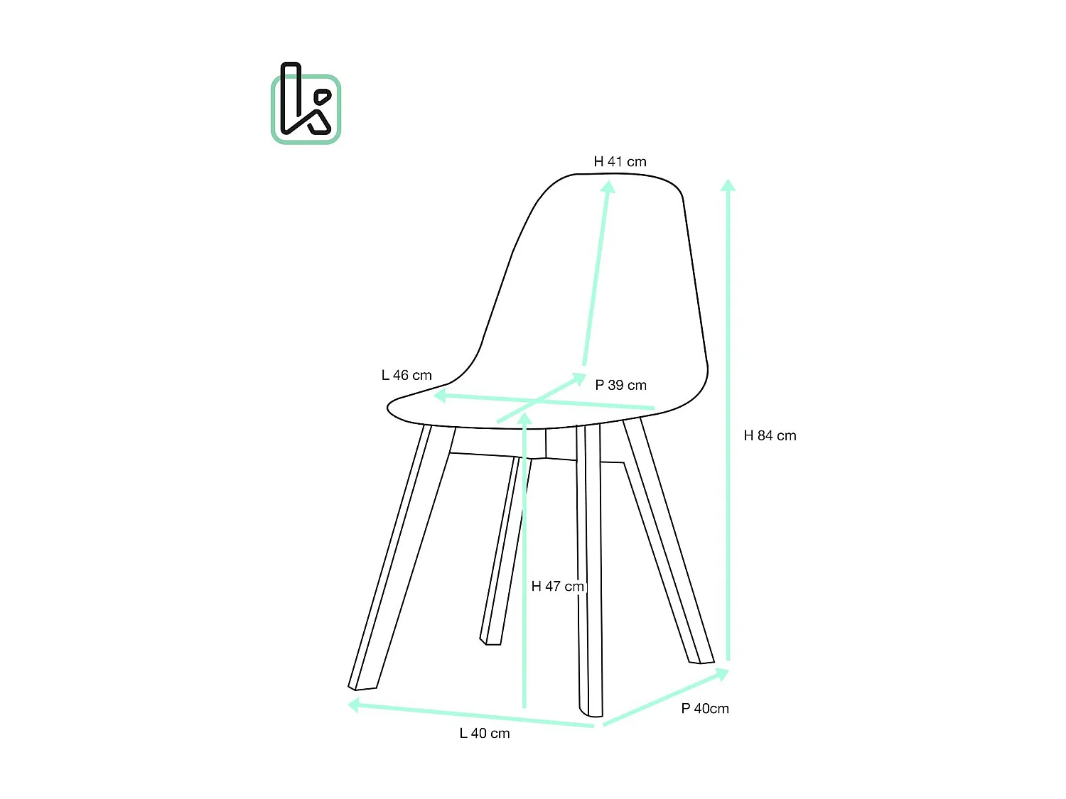 Lot 2 chaises patchwork multicolore scandinaves rembourré pieds bois clair NADA (marron)