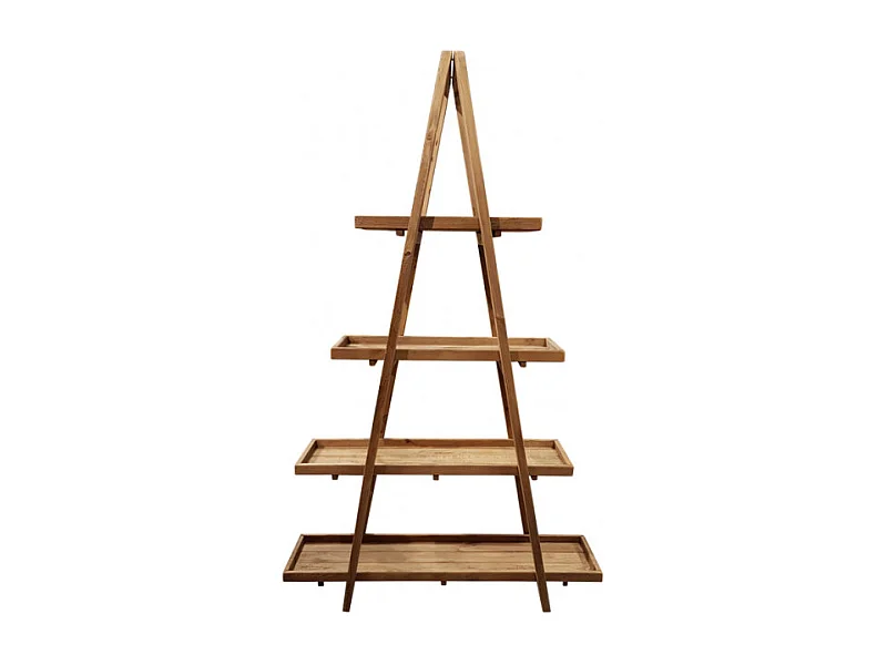 Etagères pyramide bois 4 niveaux pin recyclé - CHALET