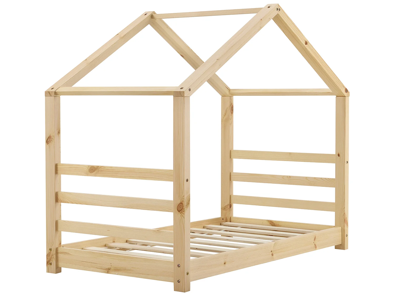 Lit d'enfant Vardø Bois Naturel 166x88x134cm [en.casa]